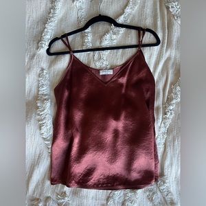 Babaton Maroon V-neck Camisole